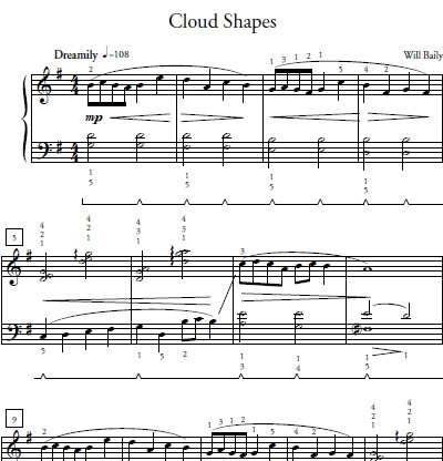 Cloud Shapes Sheet Music and Sound Files for Piano Students